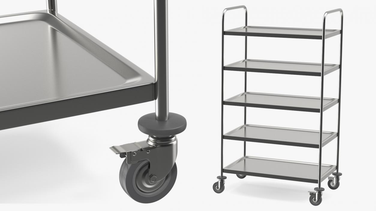 3D model Serving Trolley with Tray