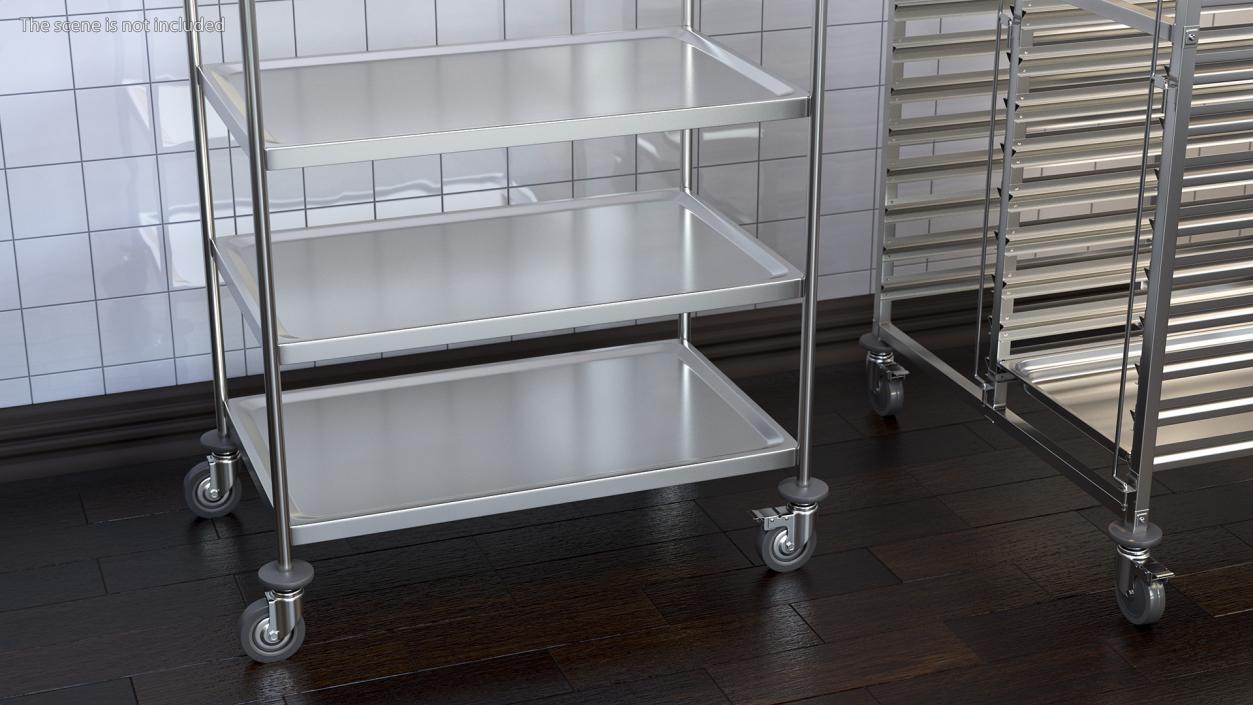 3D model Serving Trolley with Tray