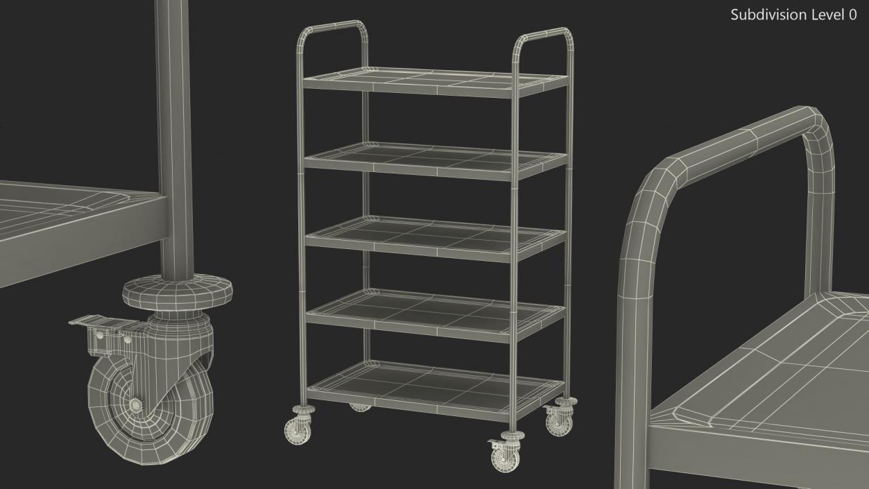 3D model Serving Trolley with Tray