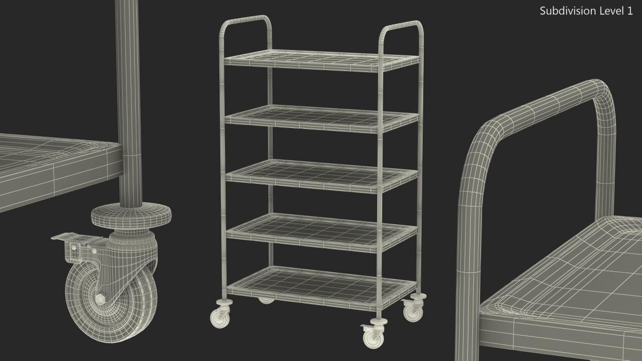 3D model Serving Trolley with Tray