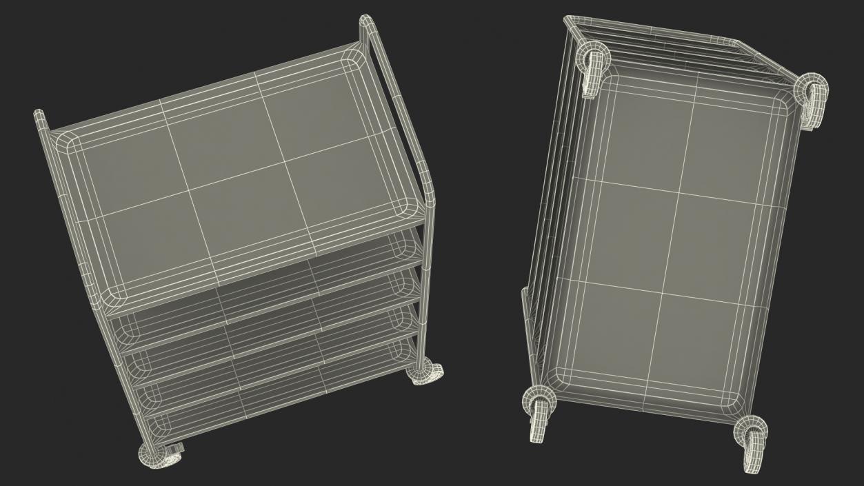 3D model Serving Trolley with Tray