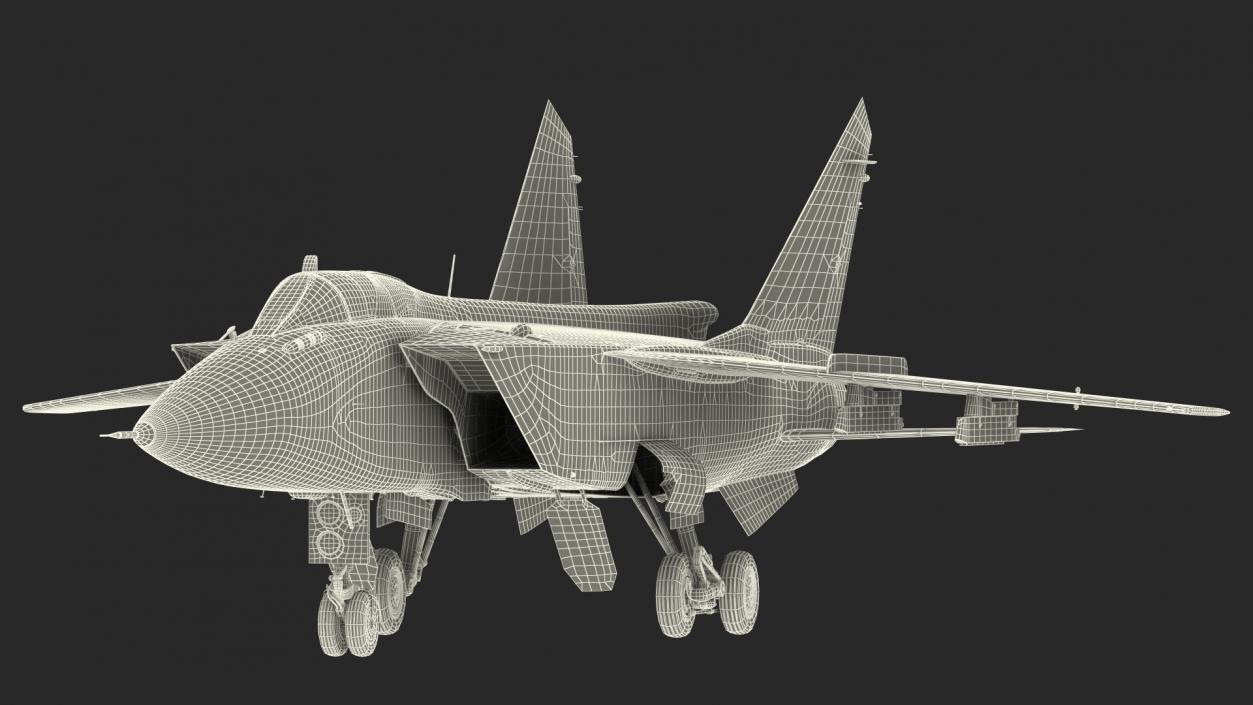 Mikoyan MiG-31 Supersonic Interceptor Aircraft Rigged for Cinema 4D 3D