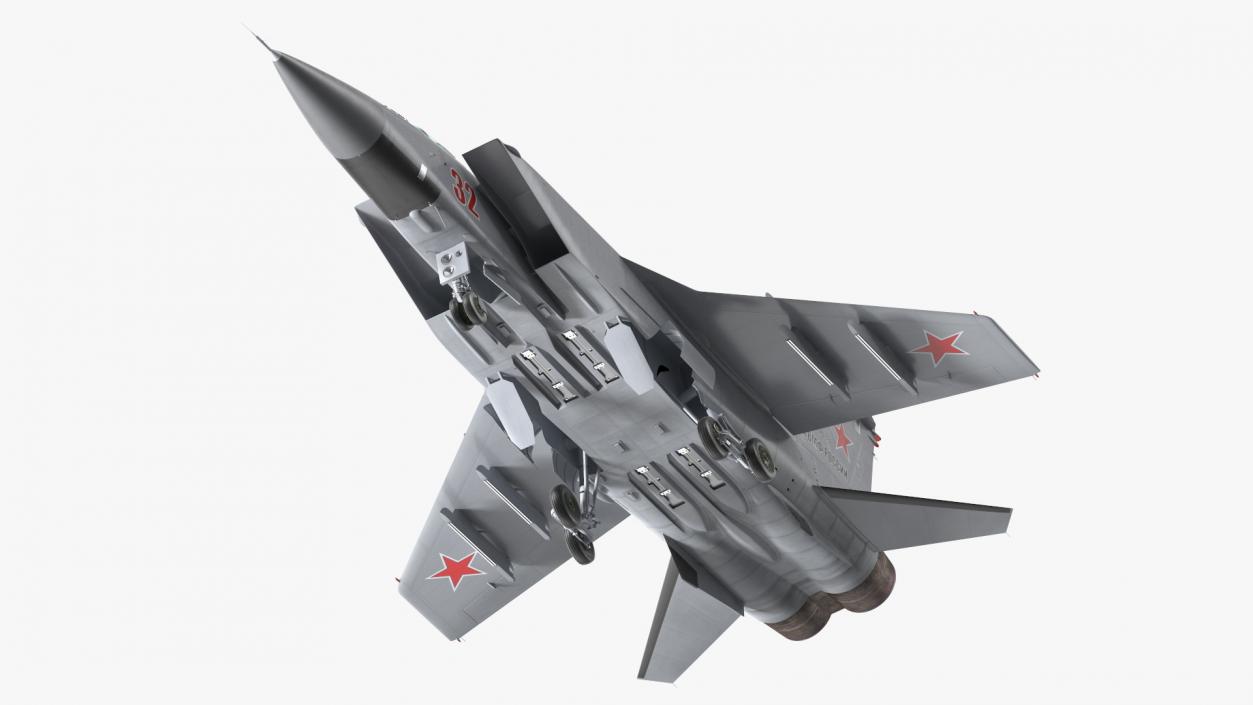 Mikoyan MiG-31 Supersonic Interceptor Aircraft Rigged for Cinema 4D 3D