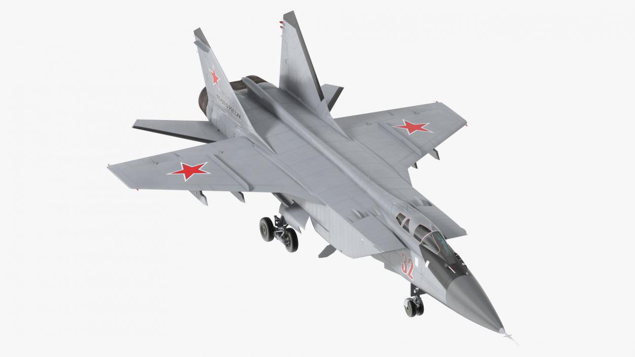 Mikoyan MiG-31 Supersonic Interceptor Aircraft Rigged for Cinema 4D 3D