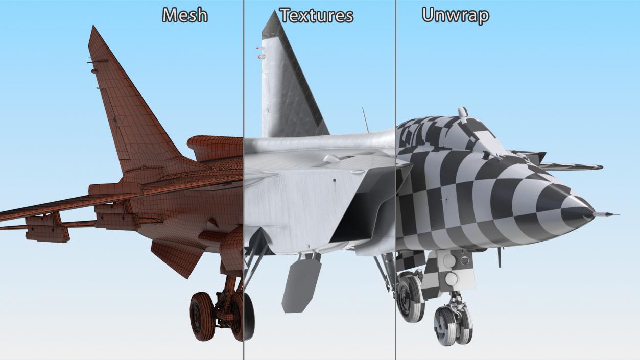 Mikoyan MiG-31 Supersonic Interceptor Aircraft Rigged for Cinema 4D 3D