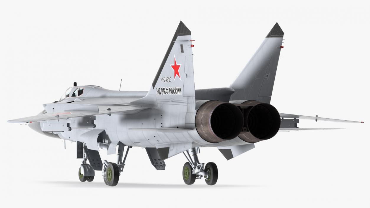 Mikoyan MiG-31 Supersonic Interceptor Aircraft Rigged for Cinema 4D 3D