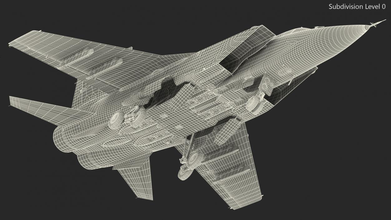 Mikoyan MiG-31 Supersonic Interceptor Aircraft Rigged for Cinema 4D 3D