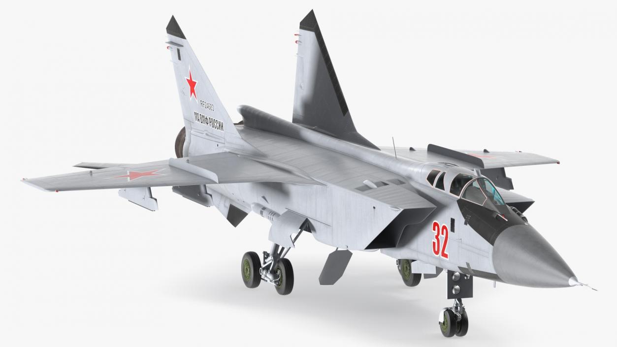 Mikoyan MiG-31 Supersonic Interceptor Aircraft Rigged for Cinema 4D 3D