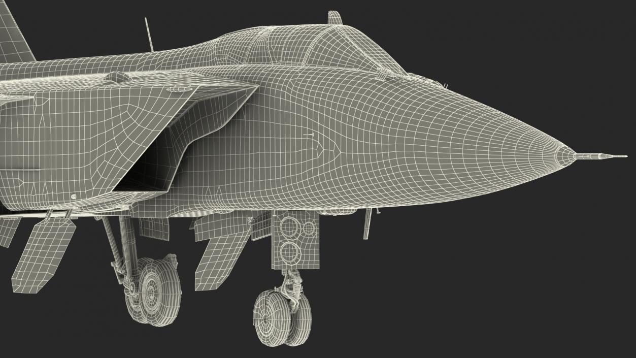 Mikoyan MiG-31 Supersonic Interceptor Aircraft Rigged for Cinema 4D 3D