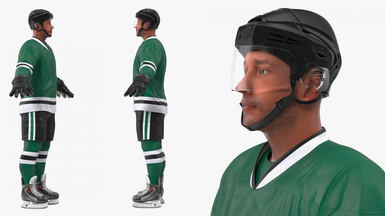 Hockey Player Green 3D model