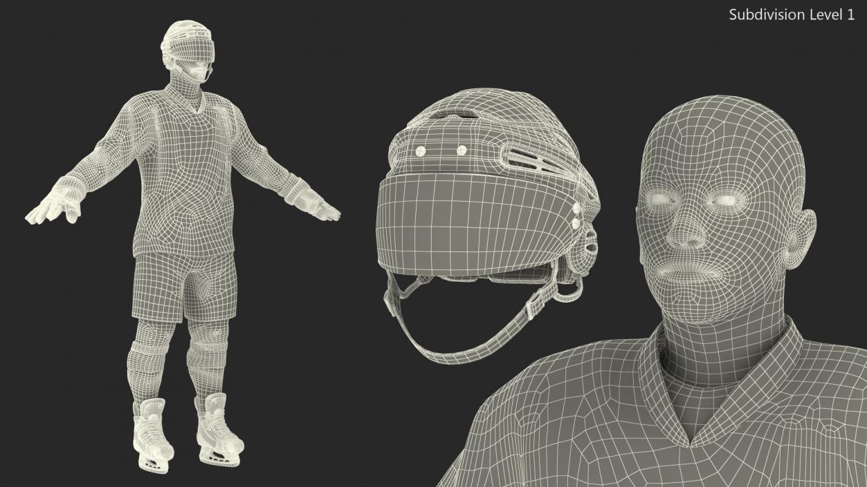 Hockey Player Green 3D model