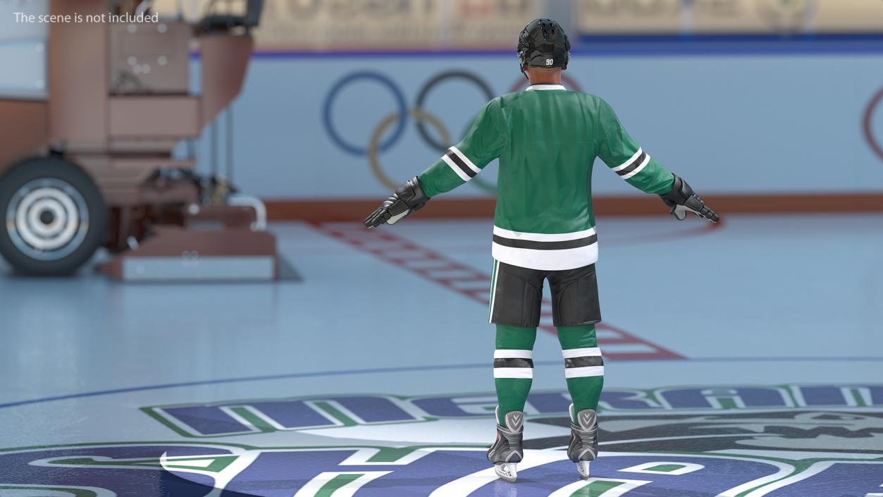 Hockey Player Green 3D model