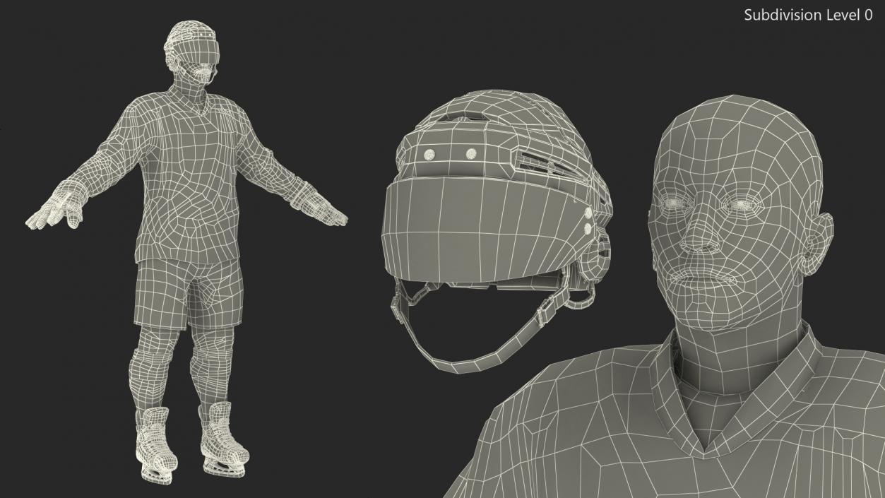 Hockey Player Green 3D model