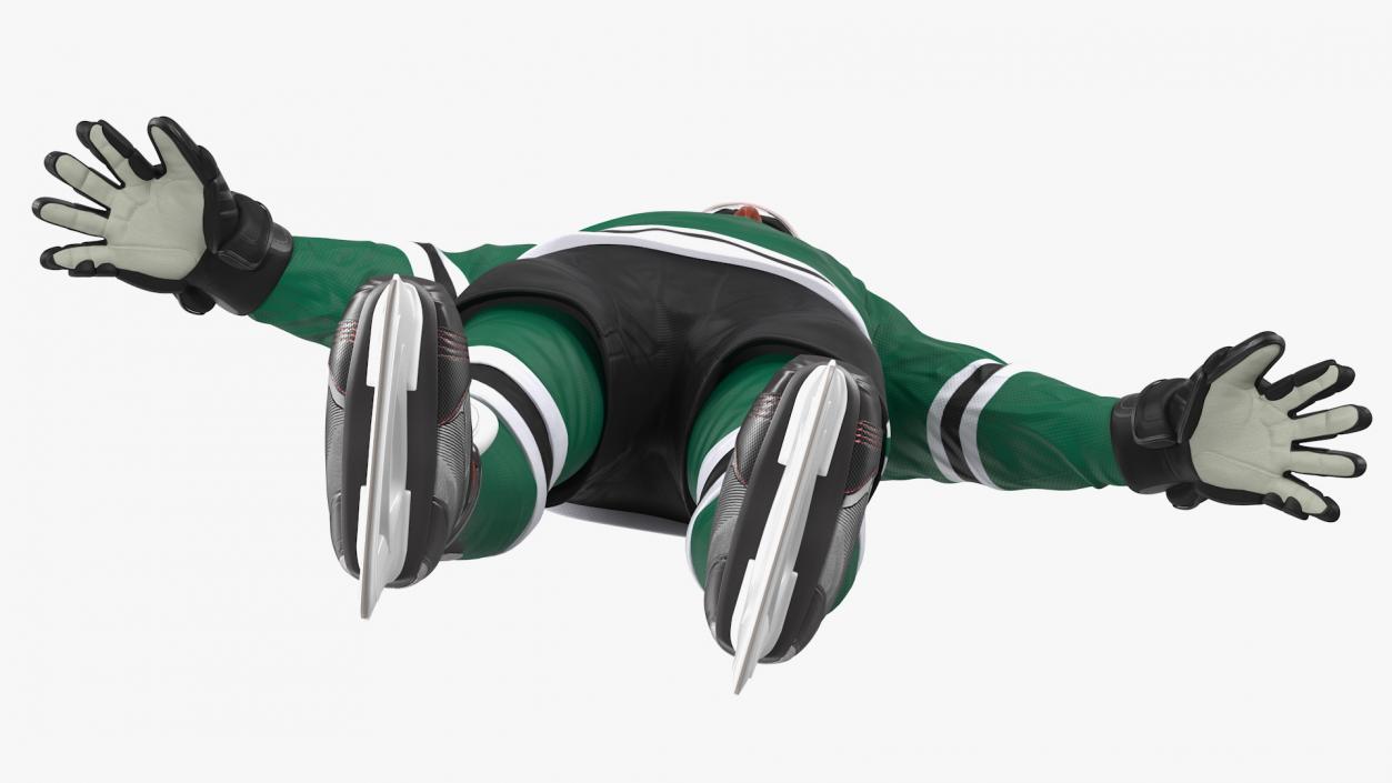 Hockey Player Green 3D model