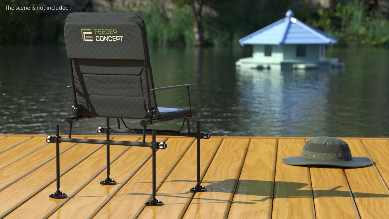 Portable Folding Angler Chair Blue 3D model