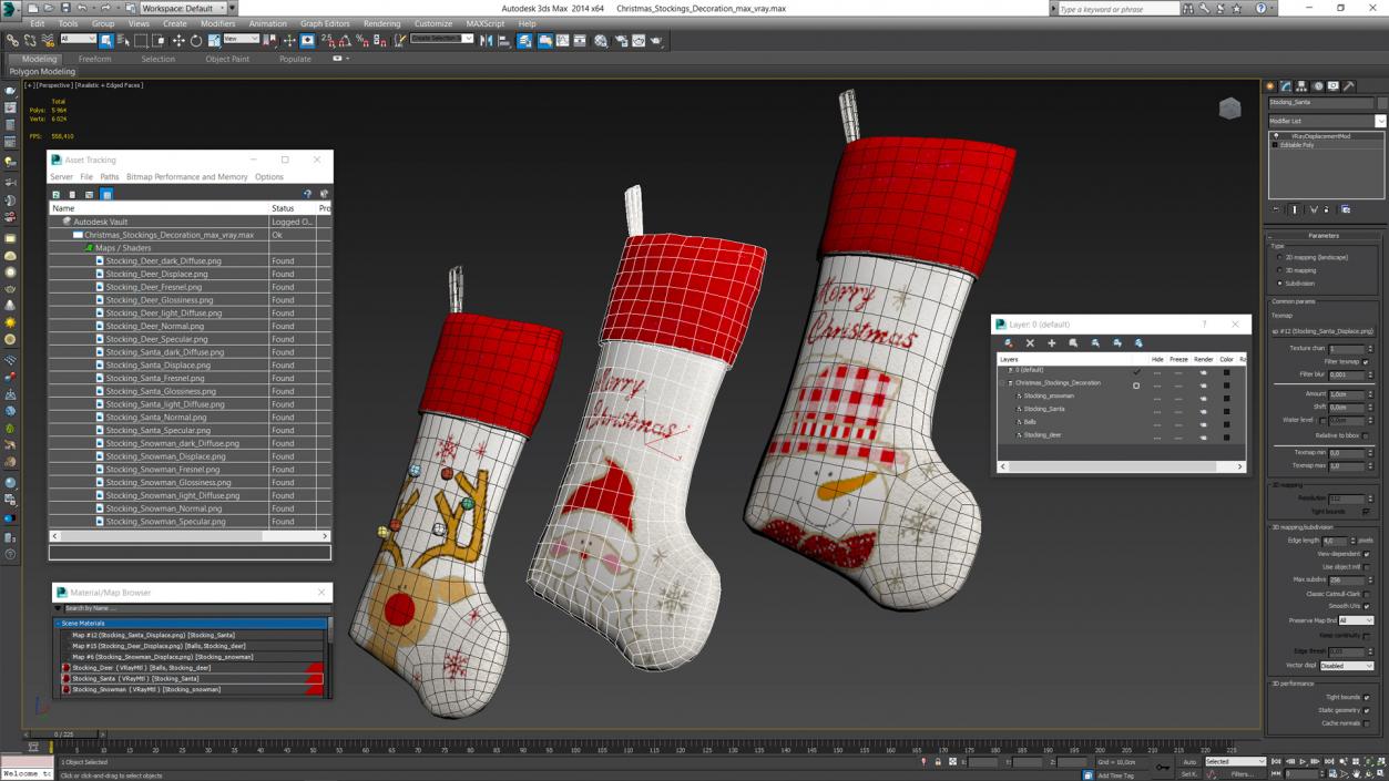 3D model Christmas Stockings Decoration