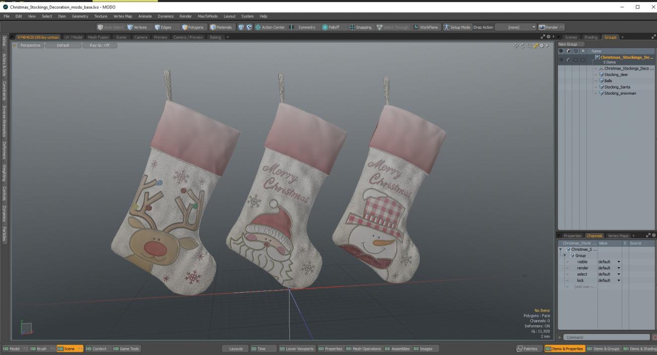 3D model Christmas Stockings Decoration