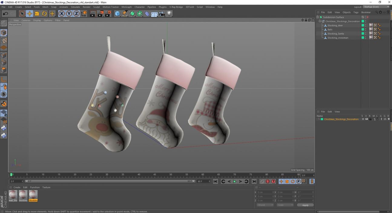 3D model Christmas Stockings Decoration