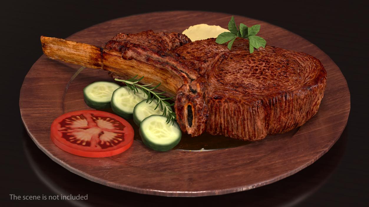 Tomahawk Rib Eye Steak 3D