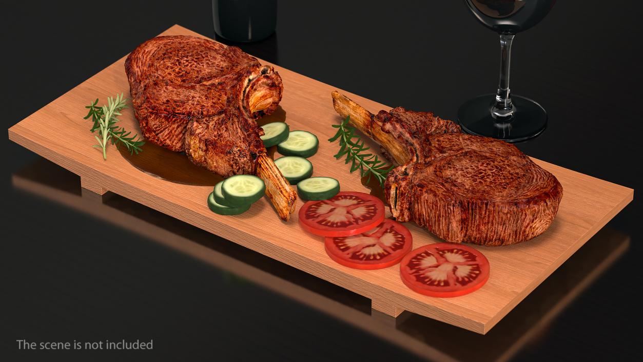 Tomahawk Rib Eye Steak 3D