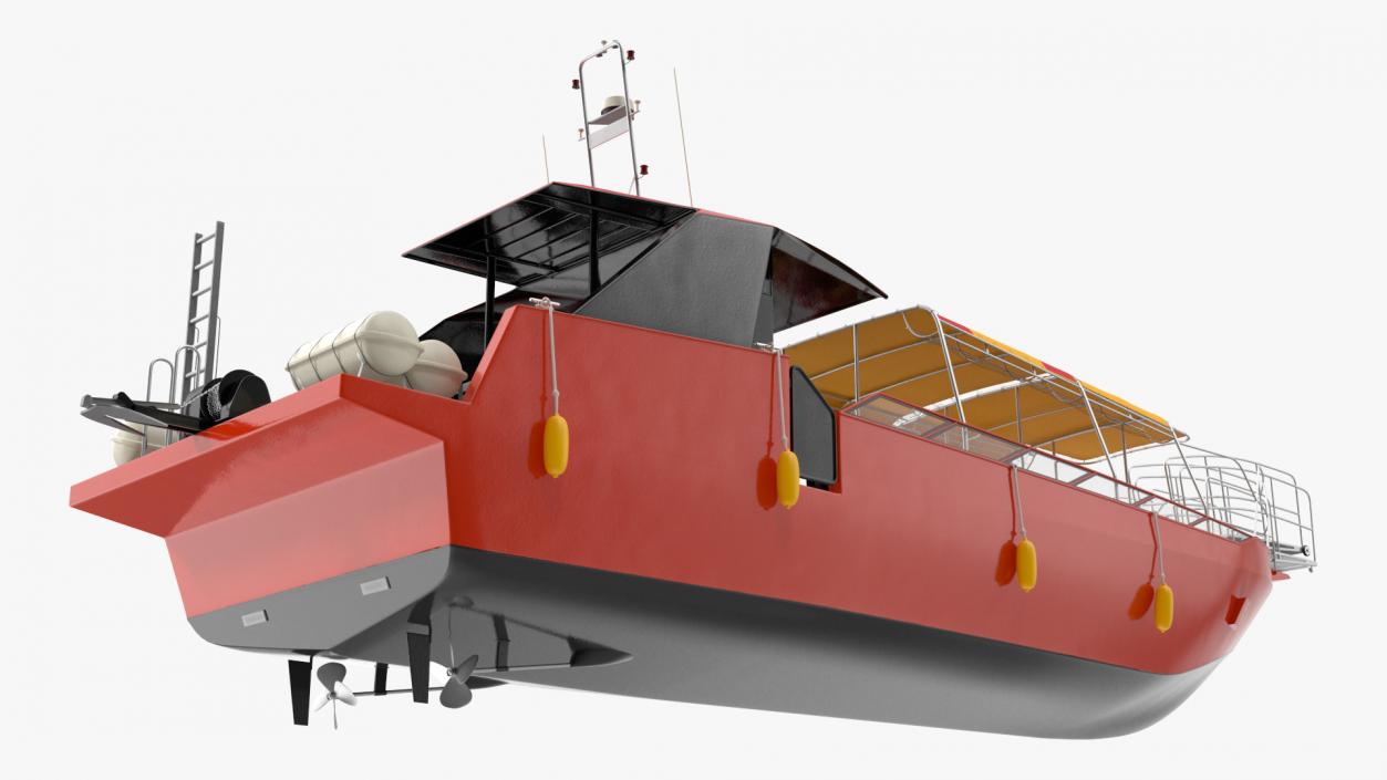 Excursion Boat Black Red 3D model