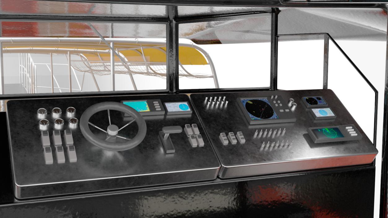 Excursion Boat Black Red 3D model