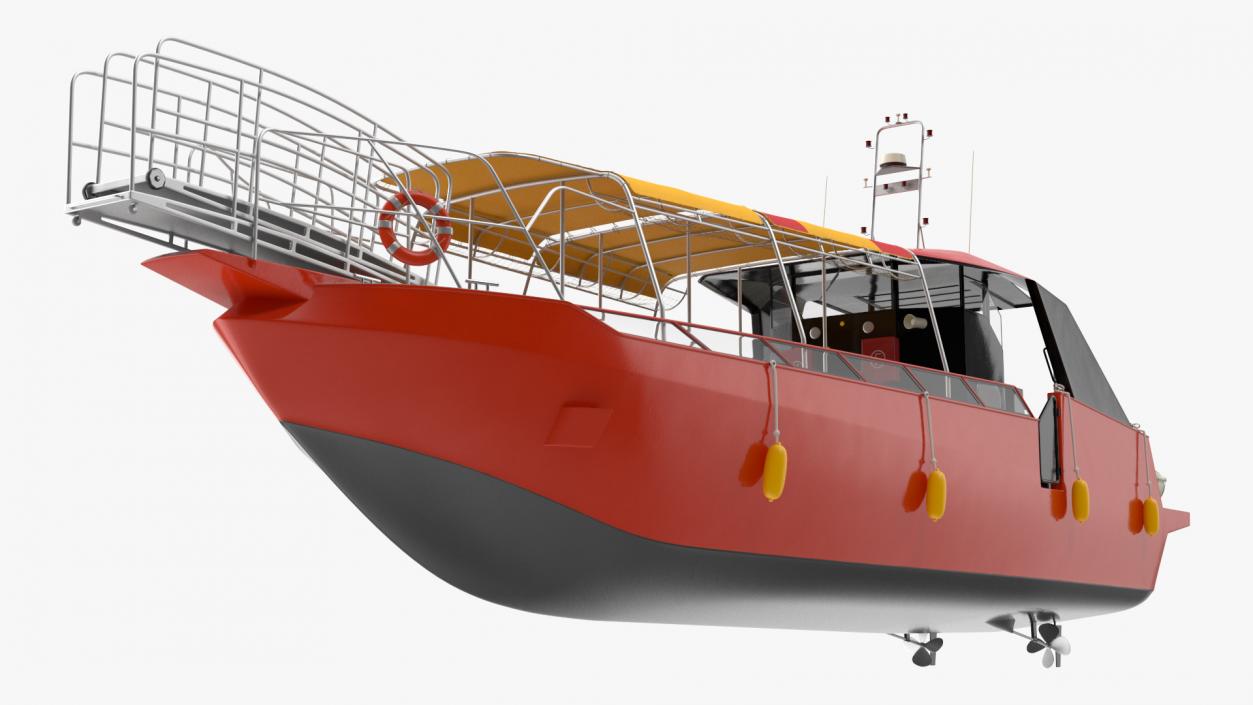 Excursion Boat Black Red 3D model