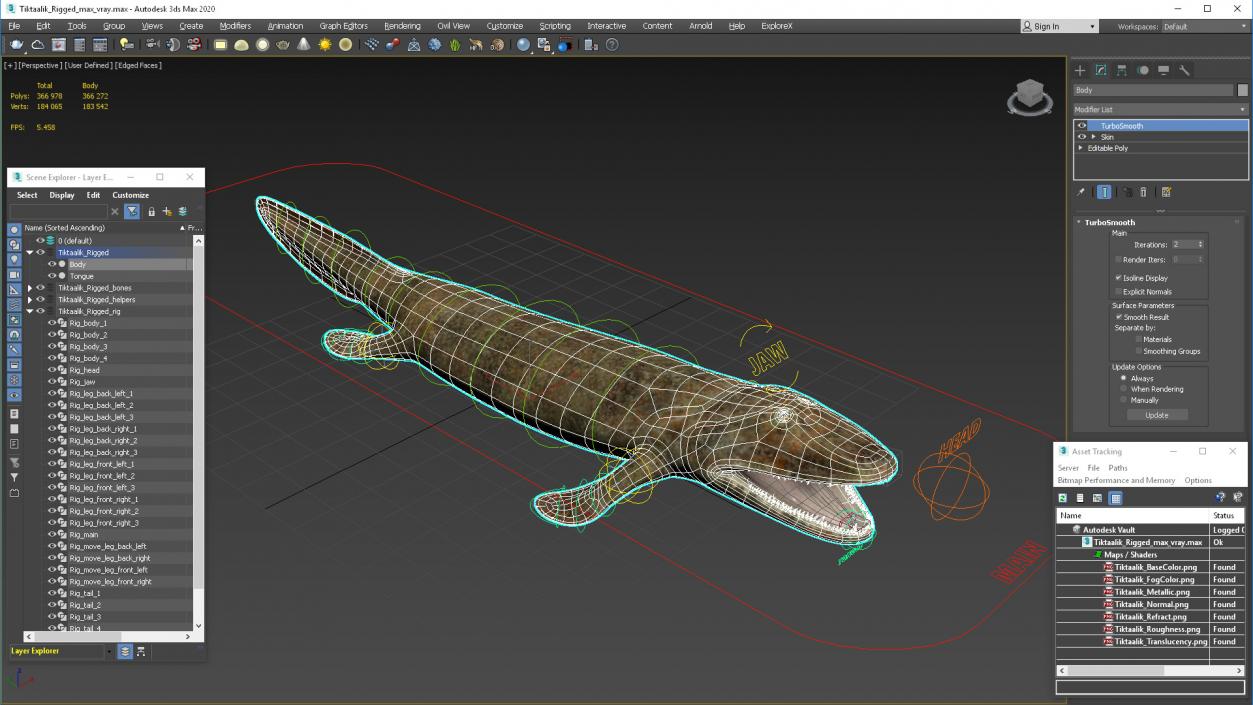 3D Tiktaalik Rigged