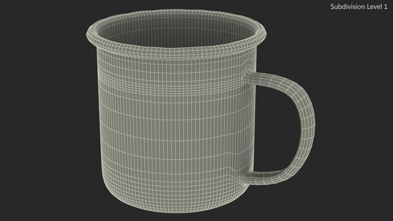 Enamel Mug Old 3D model