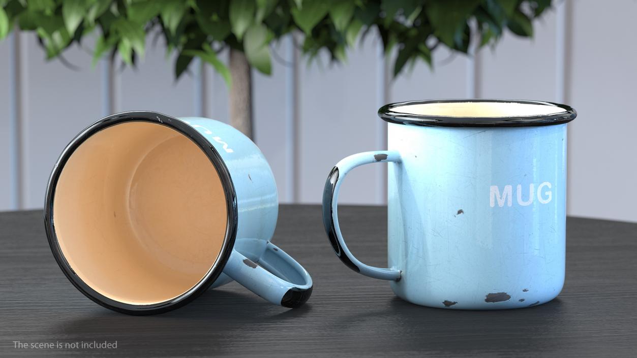 Enamel Mug Old 3D model