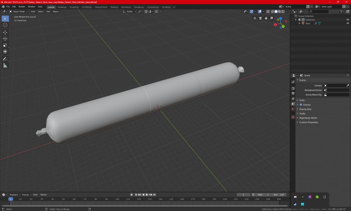 3D model Italian Salami Stick