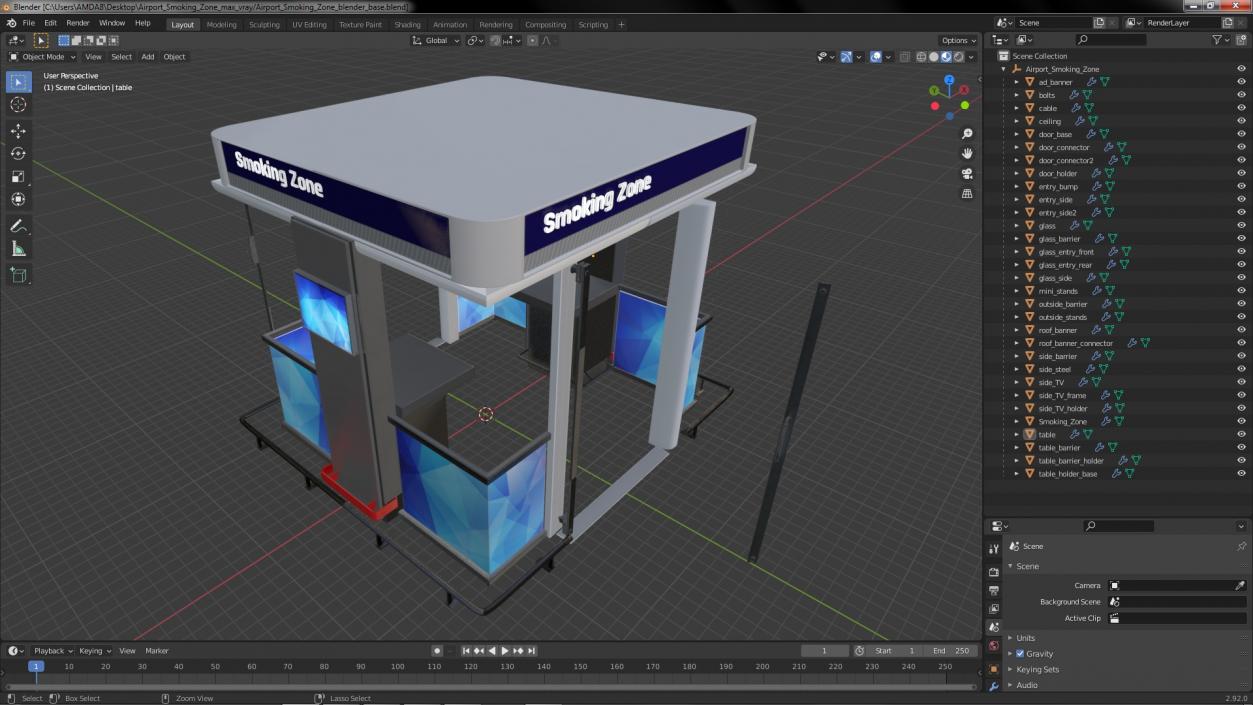 3D model Airport Smoking Zone