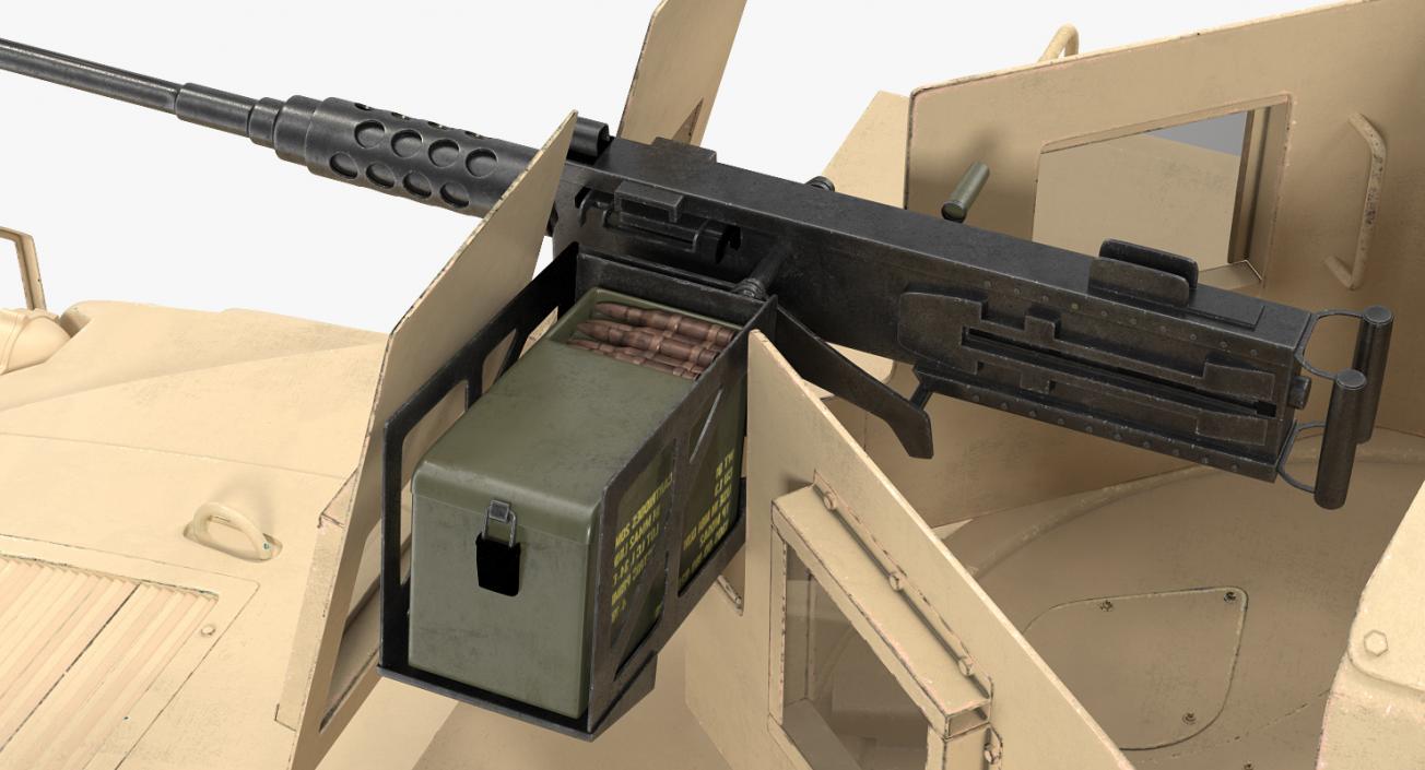 Humvee M1151 Enhanced Armament Carrier Rigged Desert 3D