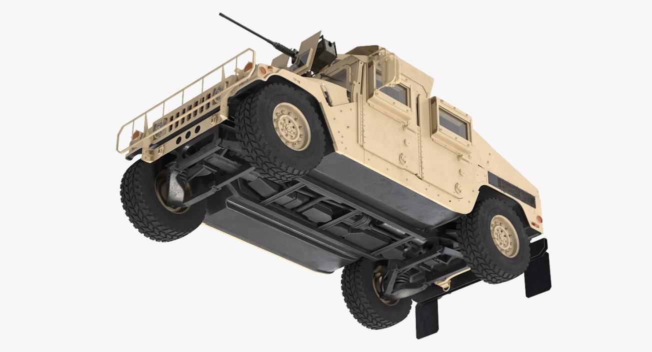 Humvee M1151 Enhanced Armament Carrier Rigged Desert 3D