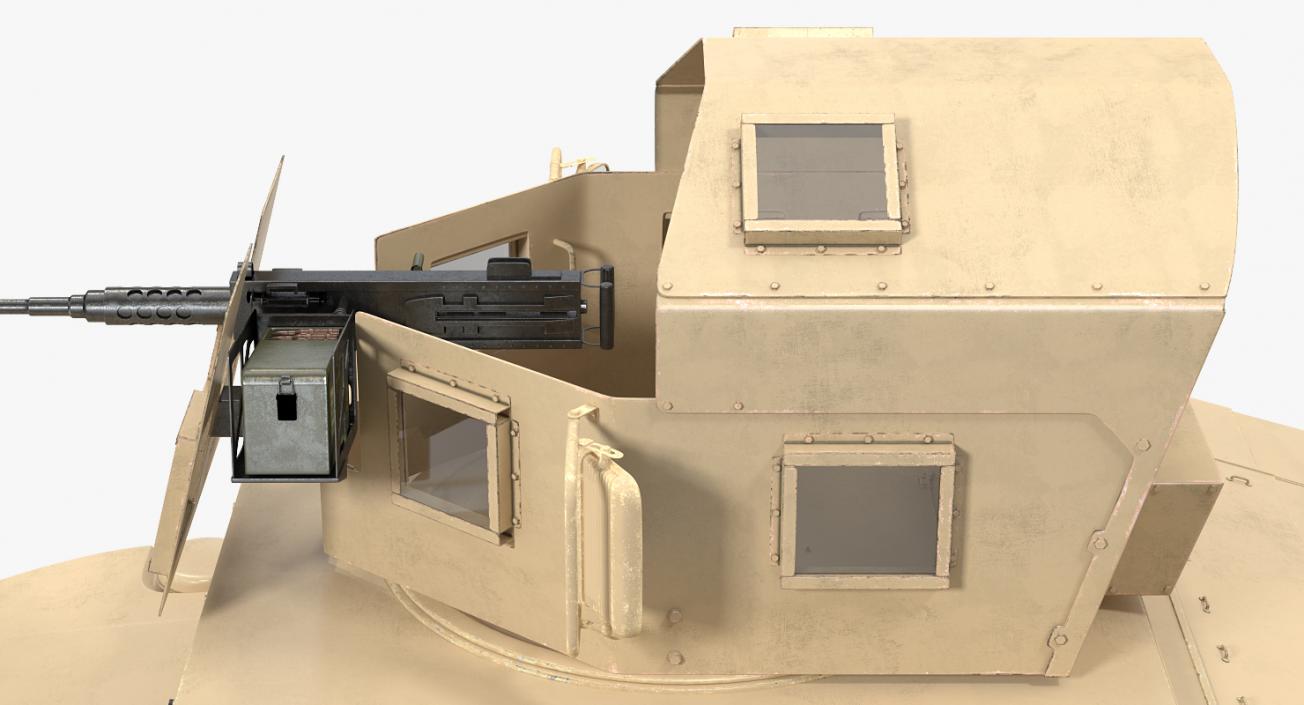 Humvee M1151 Enhanced Armament Carrier Rigged Desert 3D