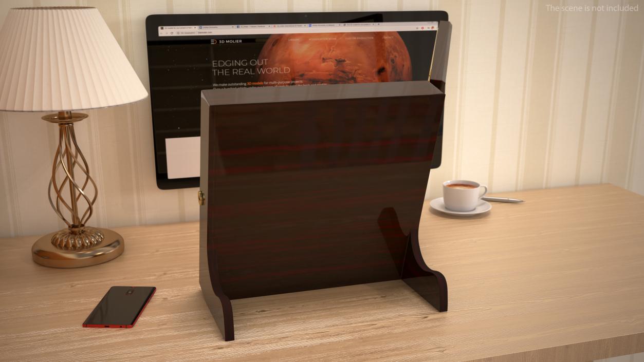 3D Opened Ebony Glasses Stand