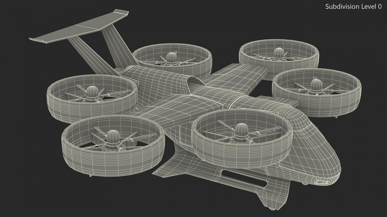 Concept Flying Taxi Simple Interior Rigged 3D