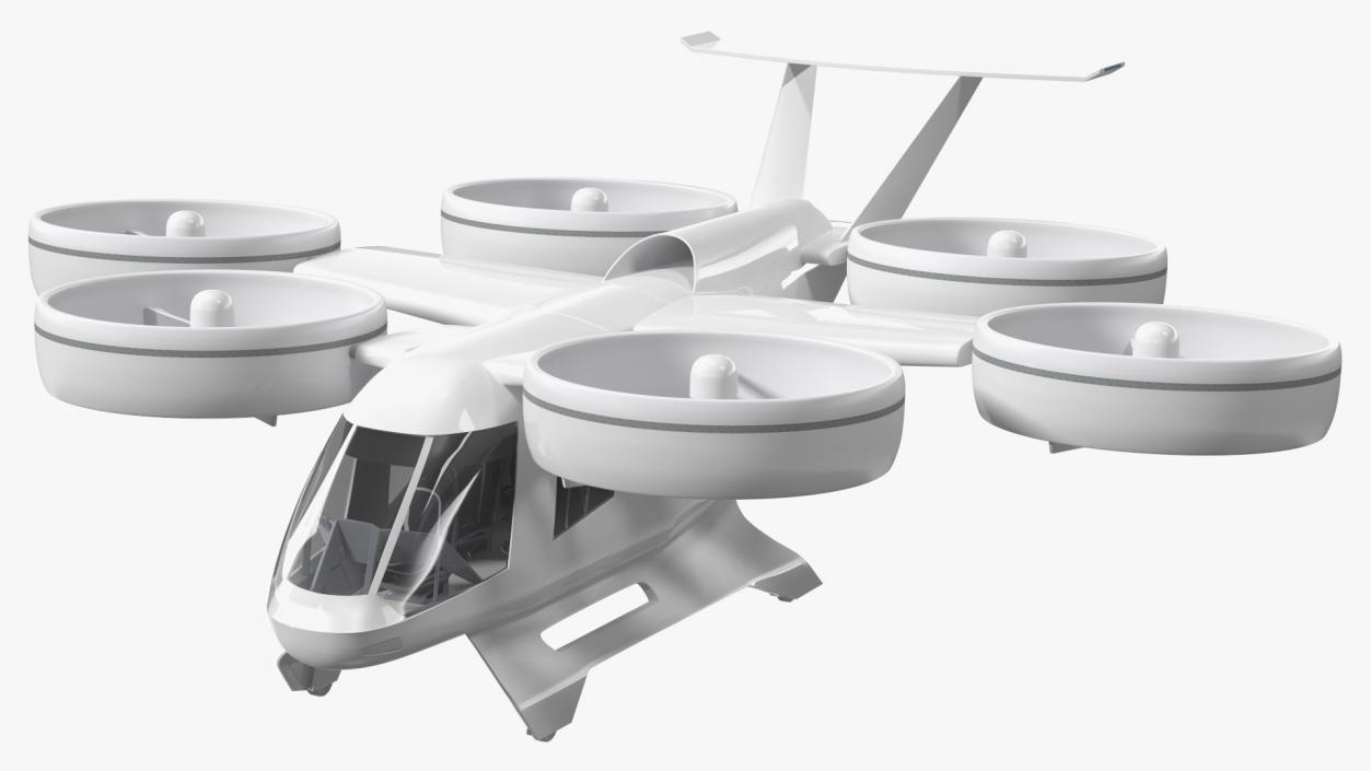 Concept Flying Taxi Simple Interior Rigged 3D