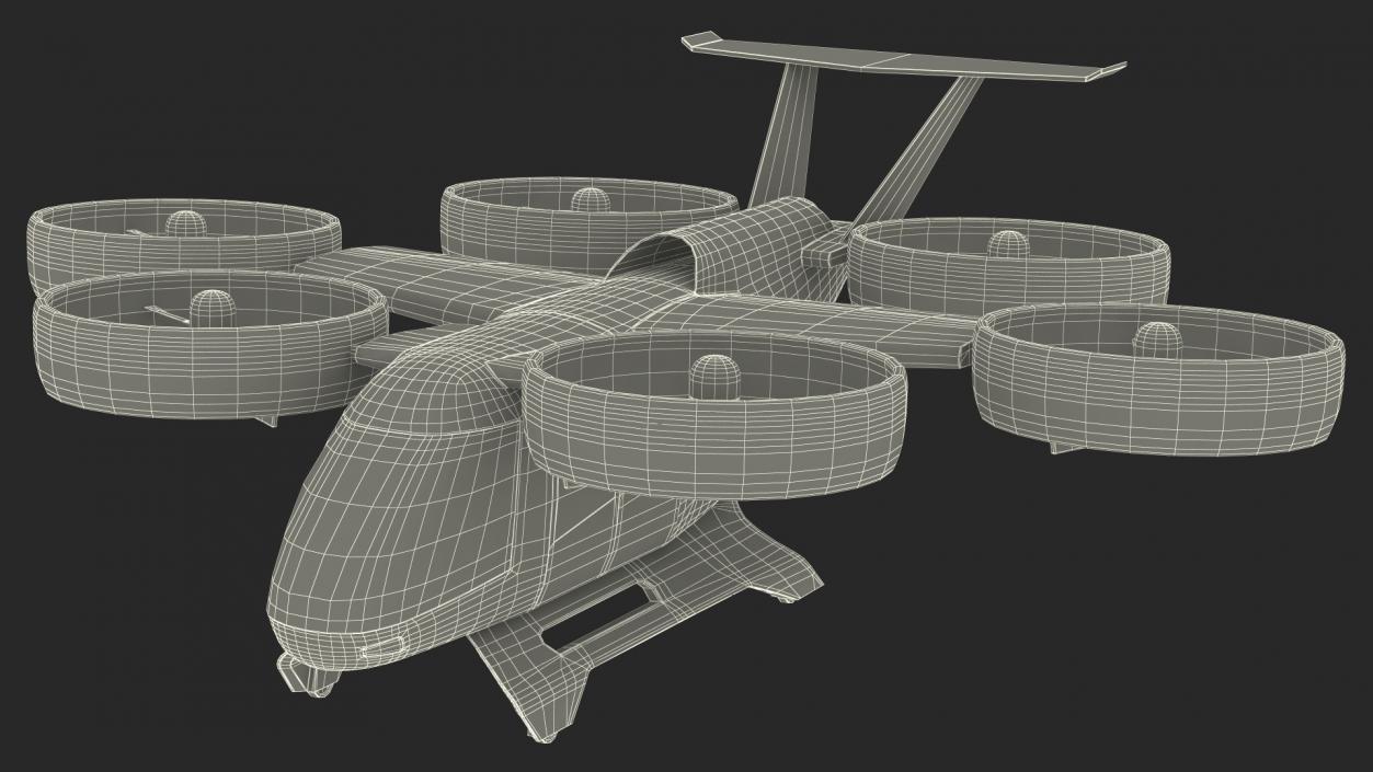 Concept Flying Taxi Simple Interior Rigged 3D