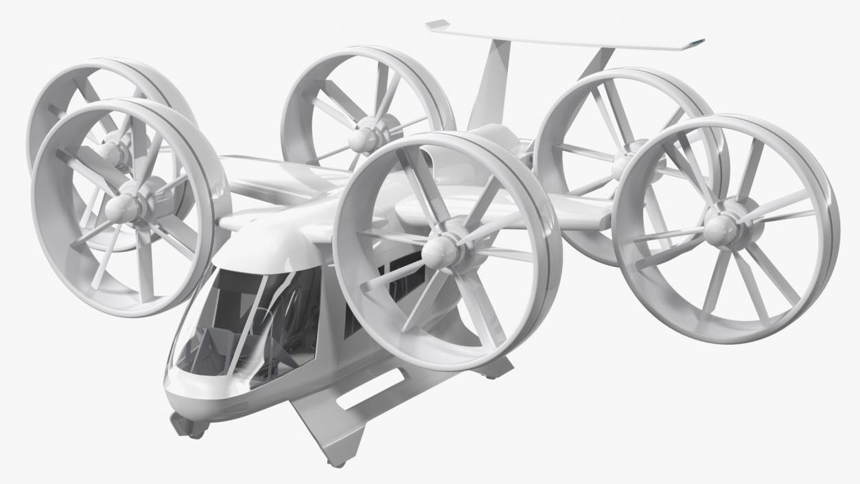 Concept Flying Taxi Simple Interior Rigged 3D