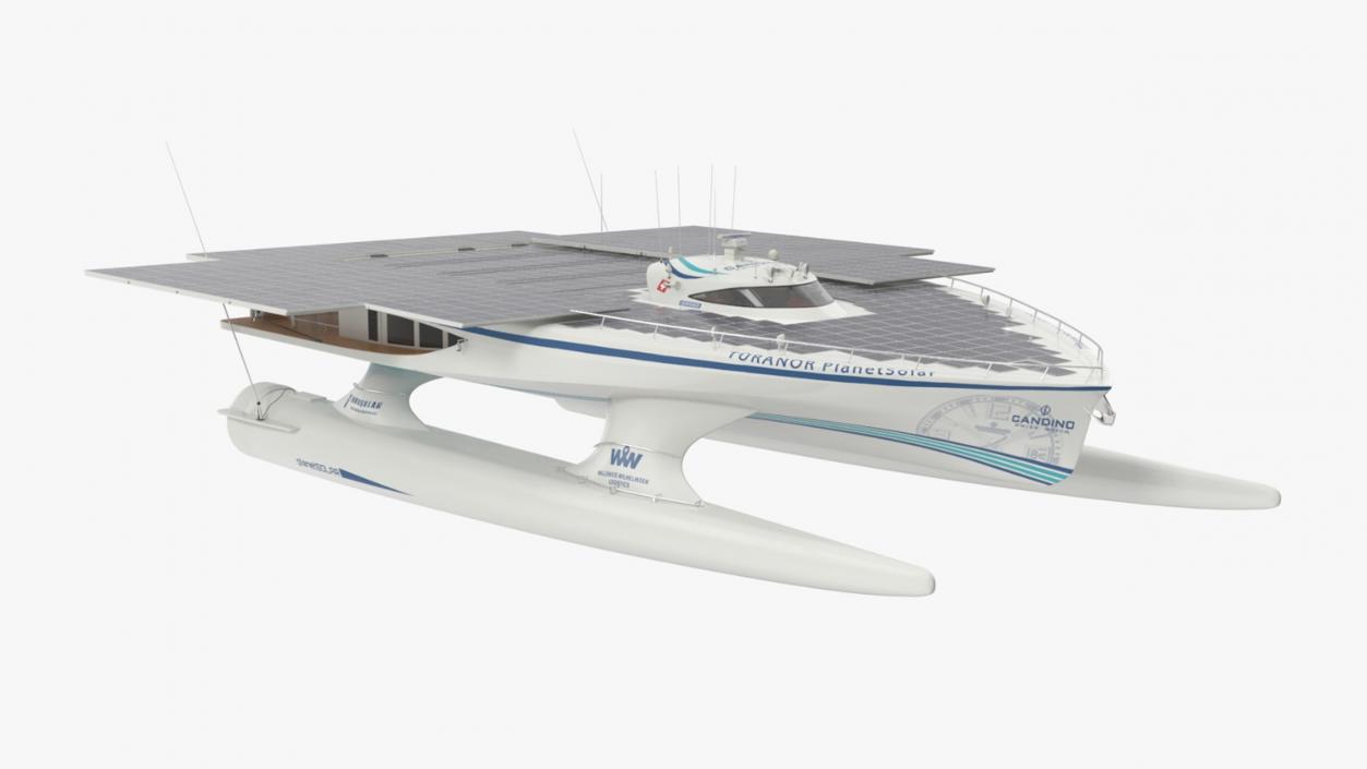 Electric Yacht PlanetSolar Rigged for Cinema 4D 3D