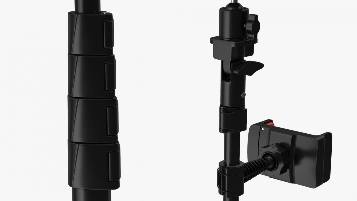 3D model Tripod Stand with Ring Light and Phone Holder