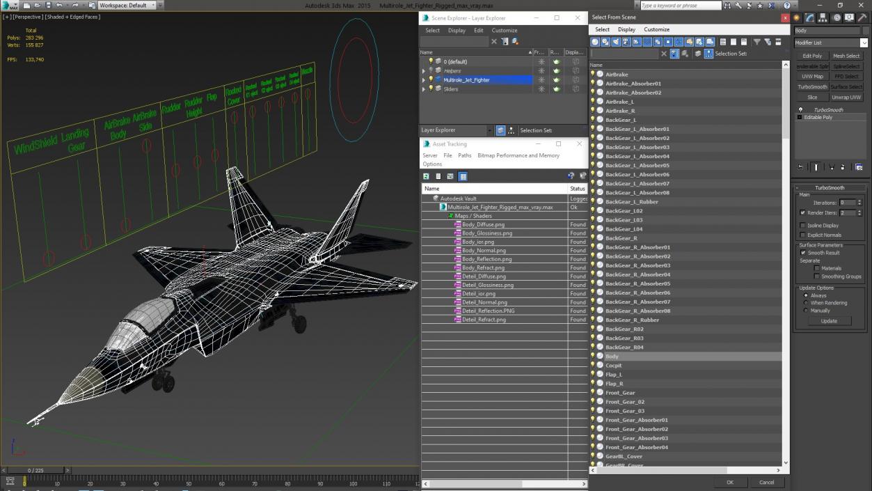 3D Multirole Jet Fighter Rigged model