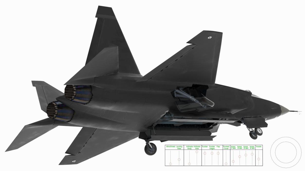 3D Multirole Jet Fighter Rigged model