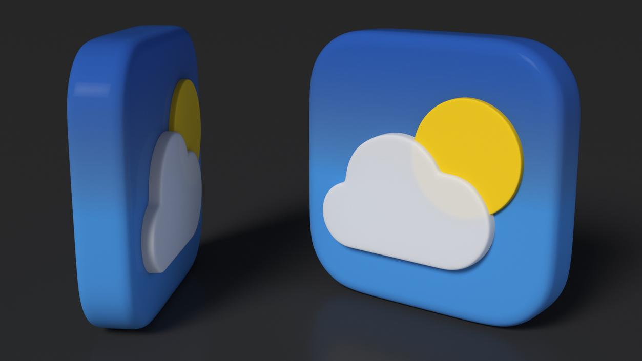 3D model iPhone iOS Weather Icon 2