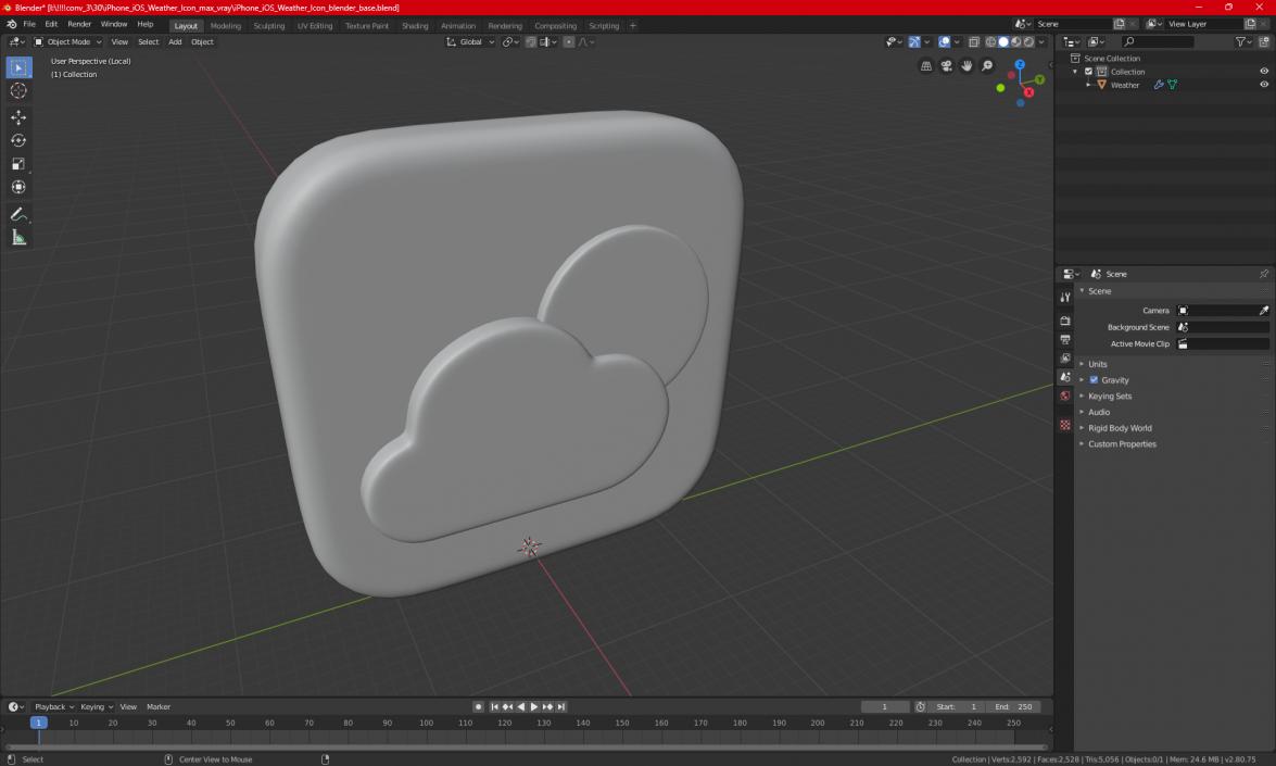 3D model iPhone iOS Weather Icon 2