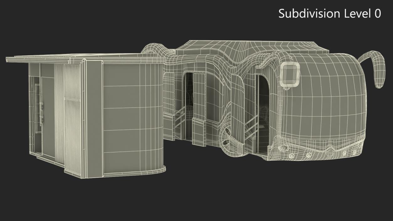 3D Futuristic Public Transportation Bus with Station Rigged