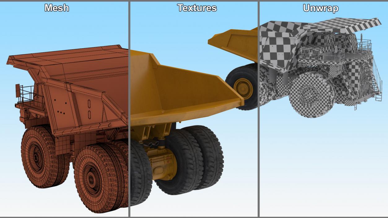 3D Heavy Duty Mining Dump Truck model