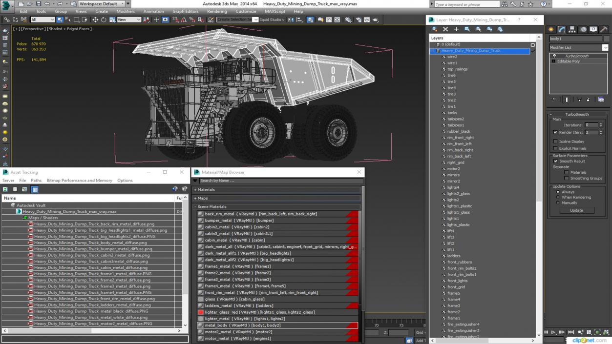 3D Heavy Duty Mining Dump Truck model