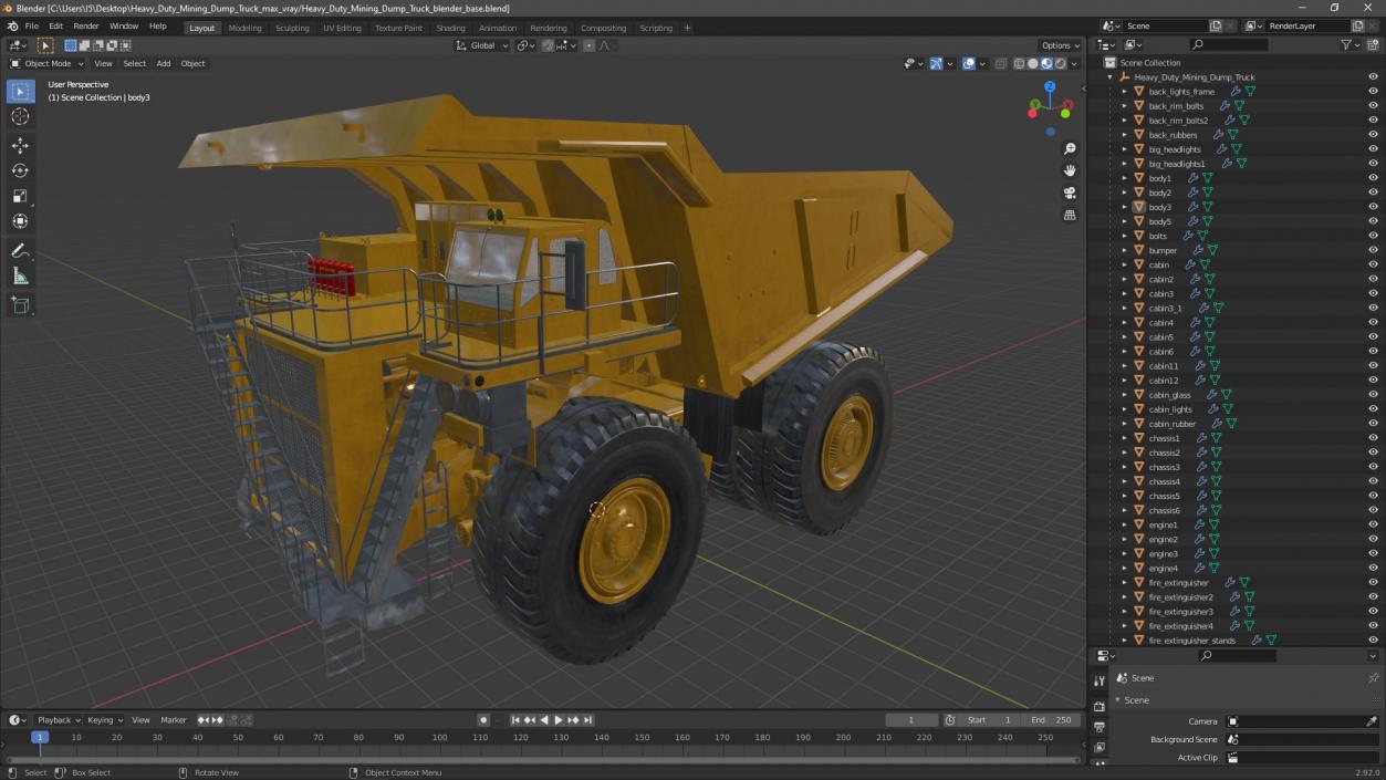 3D Heavy Duty Mining Dump Truck model